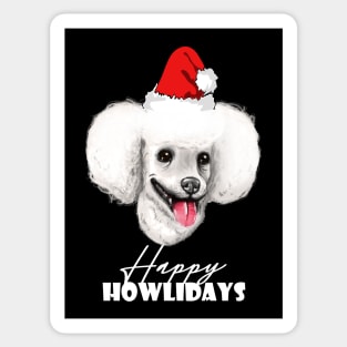 Happy Howlidays Poodle's way Sticker